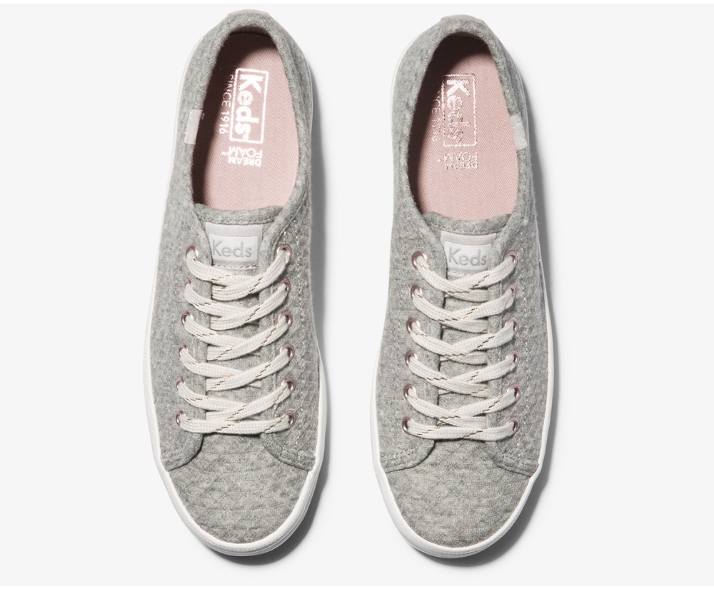 Keds Womens Sneakers Grey - Kickstart Triangle Jersey - 987NPFQTI